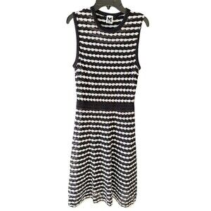 M Missoni Valentino A-line Black White Gold Thread Lined dress Sz Euro 40 US S